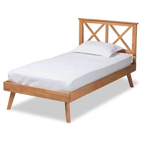 Baxton Studio Galvin Modern and Contemporary Brown Finished Wood Twin Size Platform Bed 179-11245-Zoro